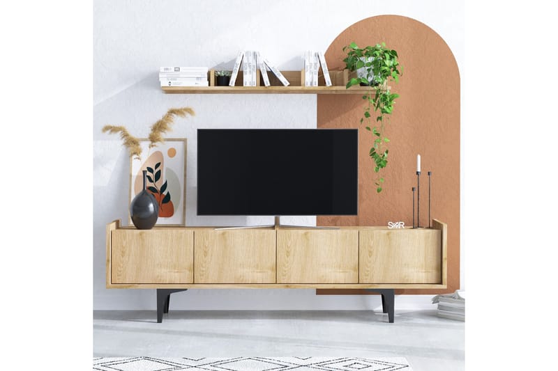 Tv-møbelsett Urgby 150x57 cm - Blå - TV-møbelsett
