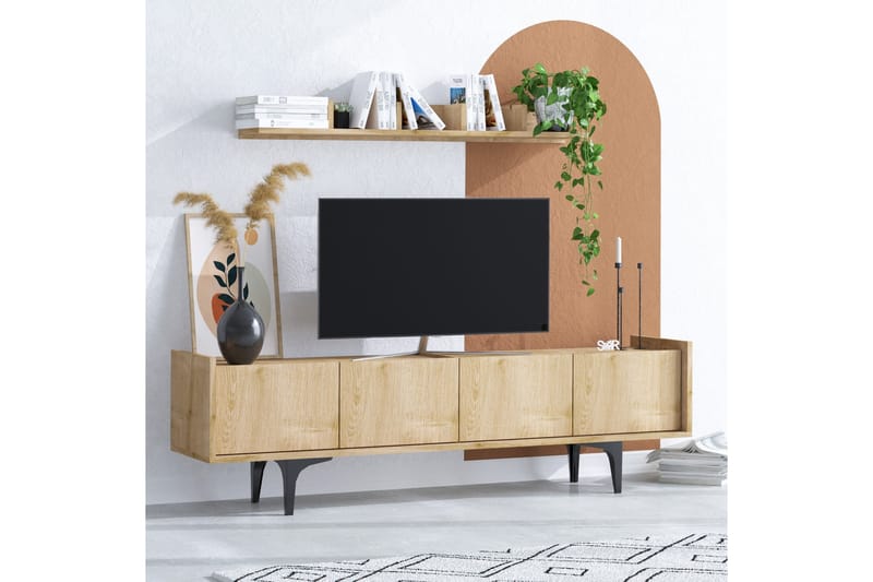 Tv-møbelsett Urgby 150x57 cm - Blå - TV-møbelsett