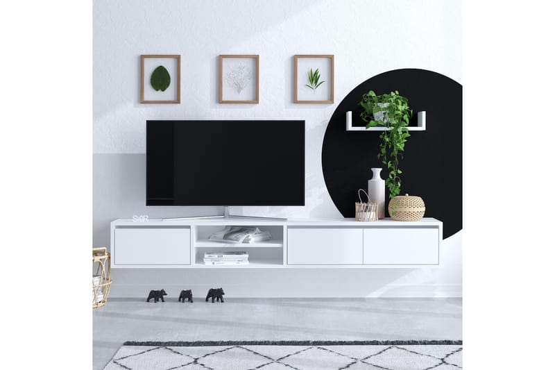 Tv-møbelsett Urgby 180x25 cm - Hvit - TV-møbelsett