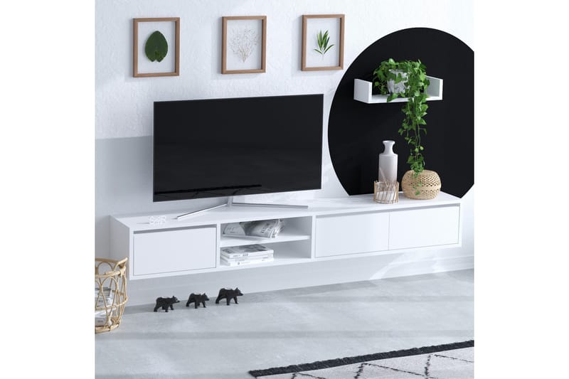 Tv-møbelsett Urgby 180x25 cm - Hvit - TV-møbelsett