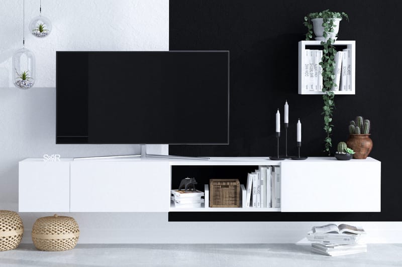 Tv-møbelsett Urgby 180x25 cm - Hvit - TV-møbelsett