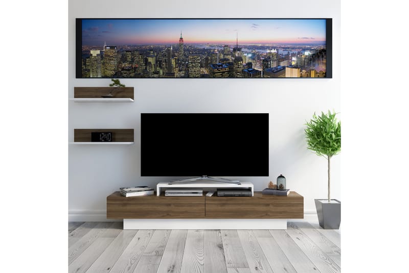 Tv-møbelsett Violaceae 180x40 cm - Hvit - TV-møbelsett