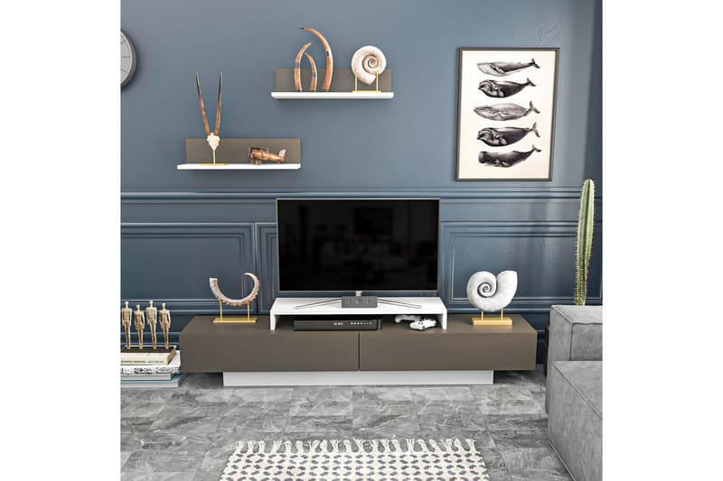Tv-møbelsett Violaceae 180x40 cm - Hvit - Møbler - TV- & Mediamøbler - TV-møbelsett