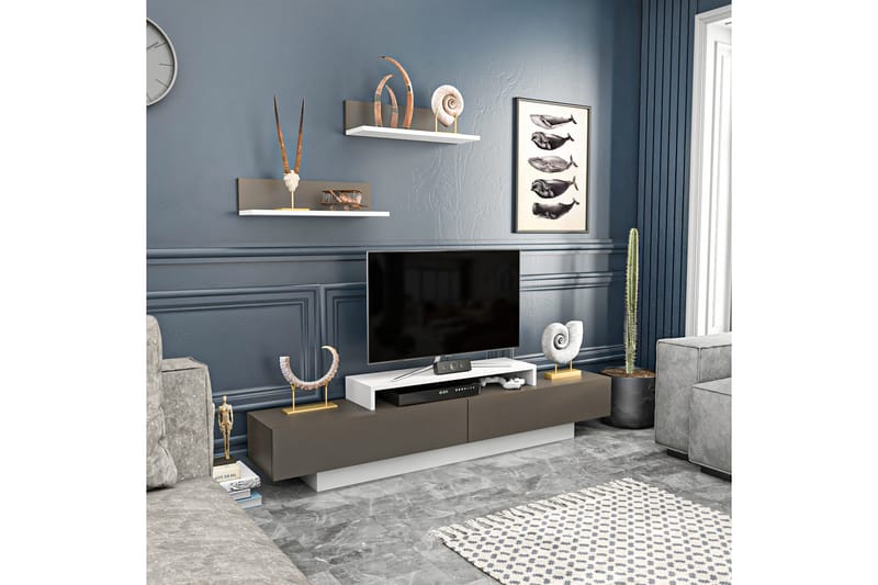Tv-møbelsett Violaceae 180x40 cm - Hvit - Møbler - TV- & Mediamøbler - TV-møbelsett