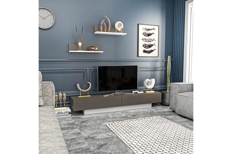 Tv-møbelsett Violaceae 180x40 cm - Hvit - Møbler - TV- & Mediamøbler - TV-møbelsett