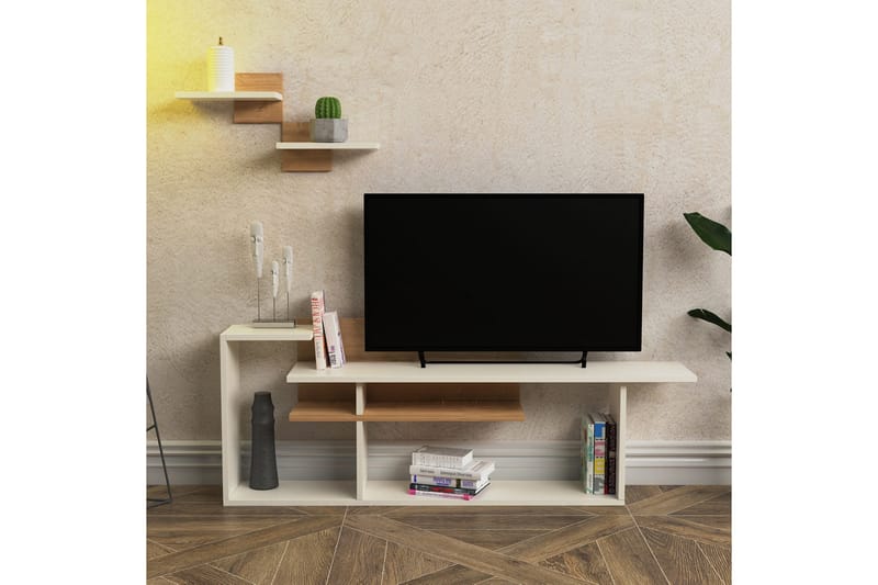 Tv-møbelsett Zakkum 140x53,6 cm - Hvit - TV-møbelsett
