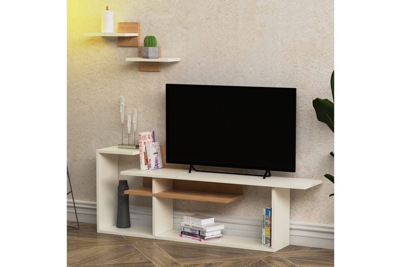 Tv-møbelsett Zakkum 140x53,6 cm - Hvit - TV-møbelsett