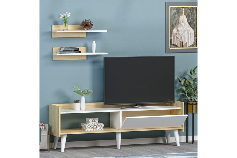 Tv-møbelsett Zakkum 150x50,4 cm - Hvit - TV-møbelsett