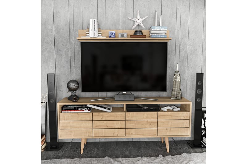 Tv-møbelsett Zakkum 160x64,5 cm - Blå - TV-møbelsett