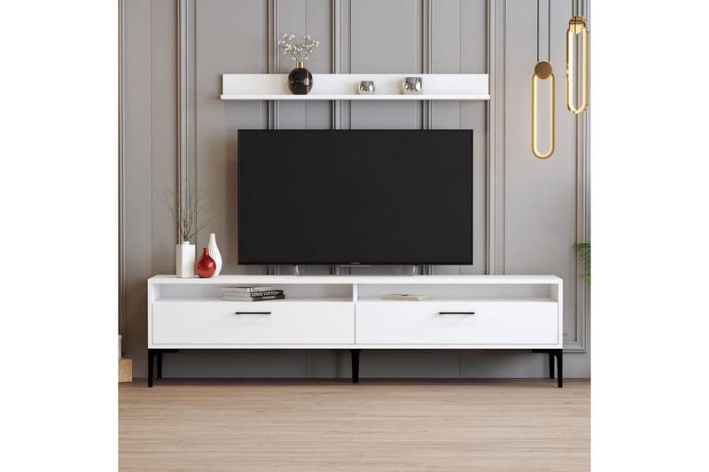 Tv-møbelsett Zakkum 180x47 cm - Hvit - TV-møbelsett