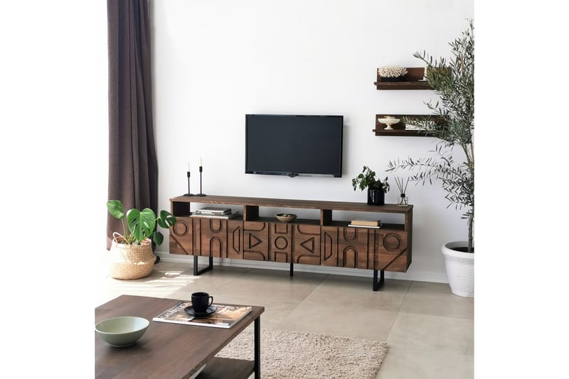 Tv-møbelsett Zakkum 50x15 cm - Brun - TV-møbelsett