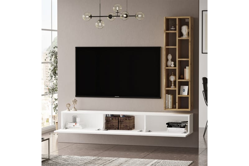 TV-møbelsett Zeliv 175 cm - Natur / Hvit - TV-møbelsett