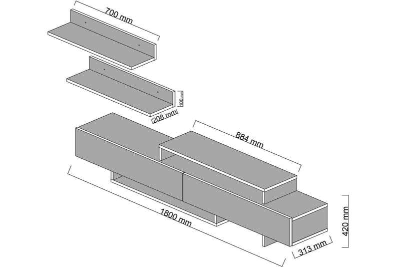 Vanayla TV-benk - Brun - Møbler - TV- & Mediamøbler - TV-møbelsett