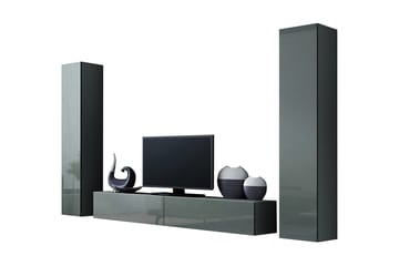Vigo TV-møbelsett 260x40x180 cm - Grå - Møbler - TV- & Mediamøbler - TV-møbelsett