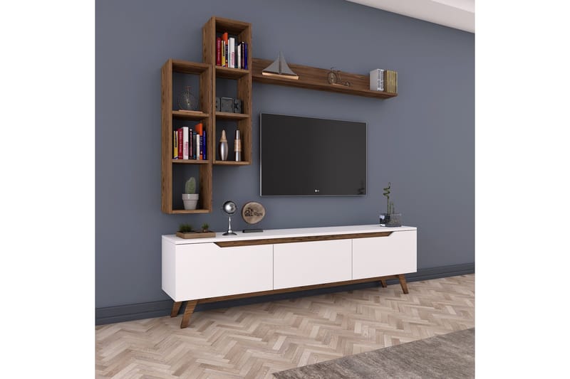 Virkesbo TV-Møbelsett 180 cm - Beige - Møbler - TV- & Mediamøbler - TV-møbelsett