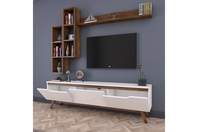 Virkesbo TV-Møbelsett 180 cm - Beige - Møbler - TV- & Mediamøbler - TV-møbelsett