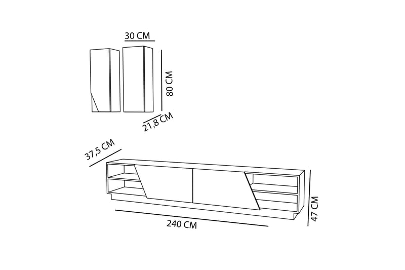 Zebrai TV-benk med Skjult Oppbevaring - Møbler - TV- & Mediamøbler - TV-møbelsett