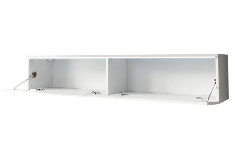 Cuguen TV-benk 140 cm LED-belysning - Hvit/Hvit LED - Møbler - TV- & Mediamøbler - TV-skap