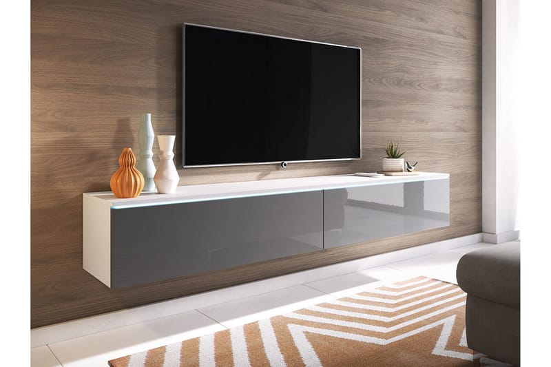 Cuguen Tv-skap 180 cm - Hvit/Grå - Møbler - TV- & Mediamøbler - TV-skap