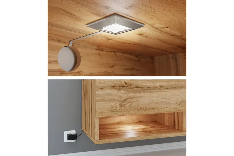 Cuguen Tv-skap 180 cm - Hvit/Natur - Møbler - TV- & Mediamøbler - TV-skap