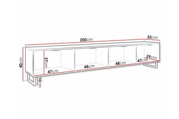 Galbally TV-skåp 200 cm - Brun - Møbler - TV- & Mediamøbler - TV-skap
