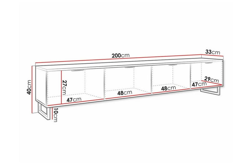 Galbally TV-skåp 200 cm - Brun - Møbler - TV- & Mediamøbler - TV-skap