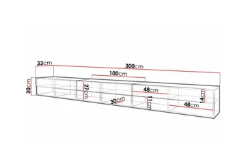 Galbally Tv-skåp 300 cm White - Møbler - TV- & Mediamøbler - TV-skap