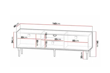 Glenndale Tv-skåp 160 cm Concept 55 Black - Møbler - TV- & Mediamøbler - TV-skap