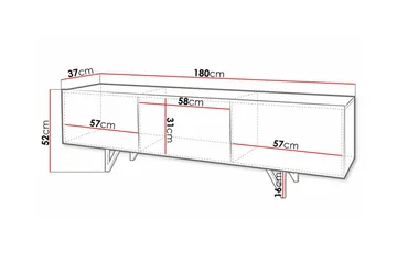 Glenndale Tv-skåp 180 cm Concept 55 White - Møbler - TV- & Mediamøbler - TV benk & mediabenk