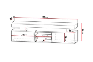 Glenndale TV-skåp 190 cm - Svart - Møbler - TV- & Mediamøbler - TV-skap