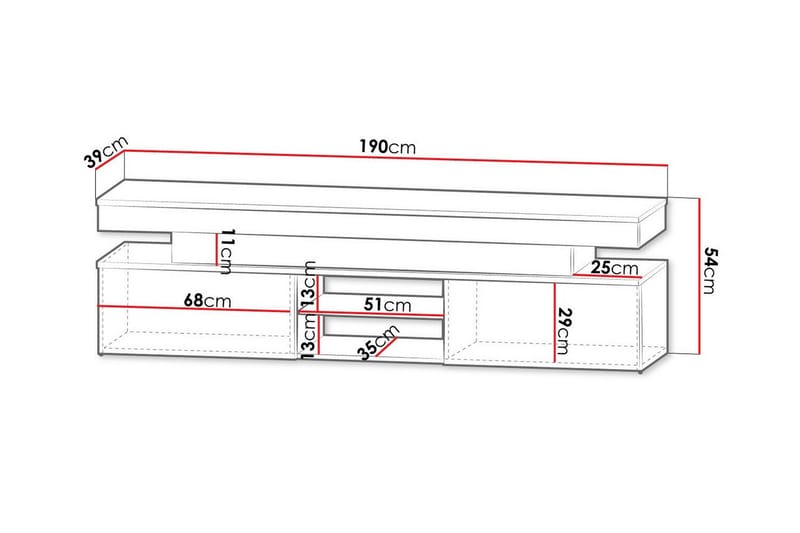 Glenndale TV-skåp 190 cm - Svart - Møbler - TV- & Mediamøbler - TV-skap
