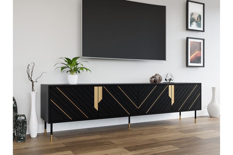 Juniskär TV-benk 204 cm - Svart - Møbler - TV- & Mediamøbler - TV-skap