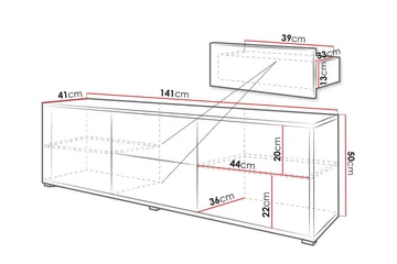 Kintore TV-skap 141 cm - Møbler - TV- & Mediamøbler - TV benk & mediabenk
