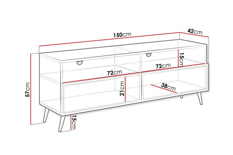 Kintore TV-skap 150 cm - Svart - Møbler - TV- & Mediamøbler - TV-skap