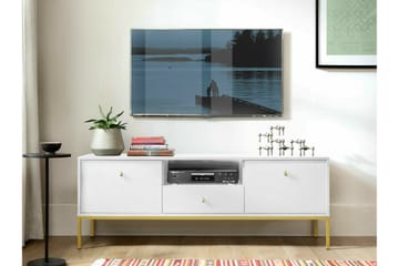 Klinkerville Gulvstående TV-benk 154 cm med Oppbevaring i Malt Tre - Hvit - Møbler - TV- & Mediamøbler - TV benk & mediabenk