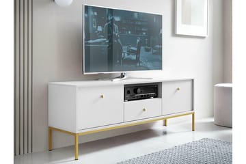 Klinkerville Gulvstående TV-benk 154 cm med Oppbevaring i Malt Tre - Hvit - Møbler - TV- & Mediamøbler - TV benk & mediabenk