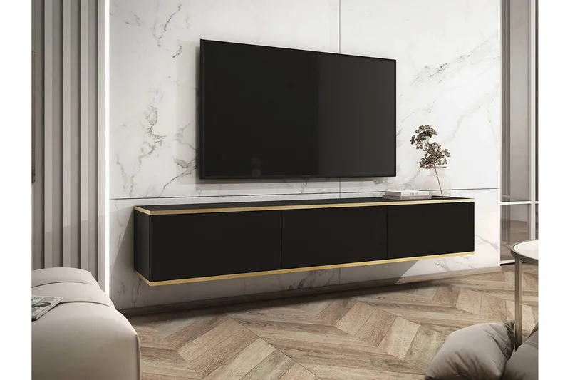 Klinkerville TV-skap 175 cm - Svart - Møbler - TV- & Mediamøbler - TV-skap