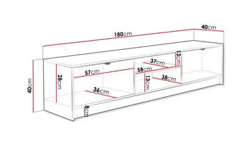 Novaj TV-skap 180 cm - Hvid - Møbler - TV- & Mediamøbler - TV-skap
