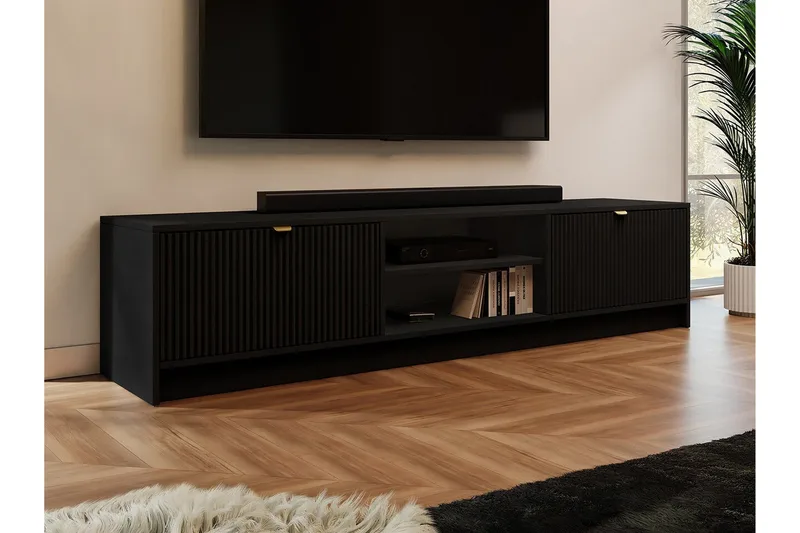Novaj TV-skap 180 cm - Svart - Møbler - TV- & Mediamøbler - TV benk & mediabenk
