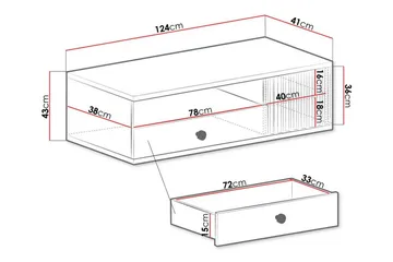 Rosehall TV-skap 124 cm - Møbler - TV- & Mediamøbler - TV benk & mediabenk