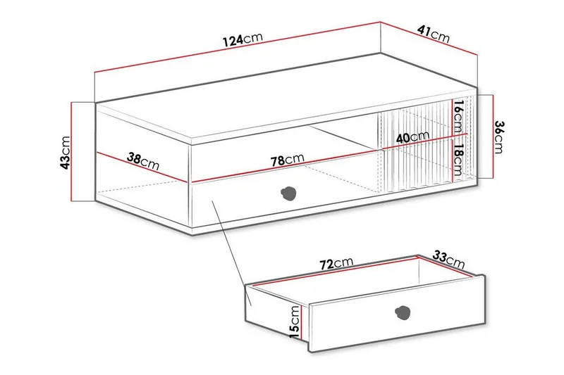 Rosehall TV-skap 124 cm - Møbler - TV- & Mediamøbler - TV benk & mediabenk