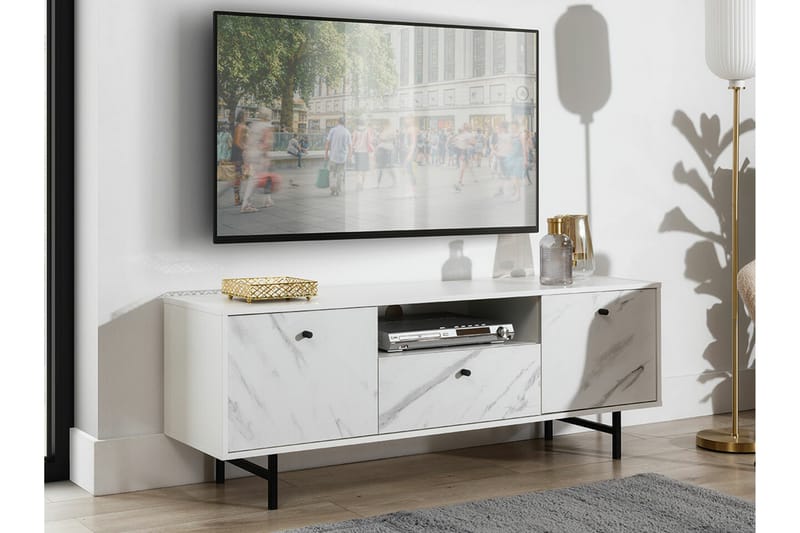 TV-skap Staffin 150 cm - Hvit Marmor - TV-skap