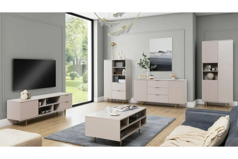 Staffin TV-benk 150 cm - Cashmere - Møbler - TV- & Mediamøbler - TV-skap