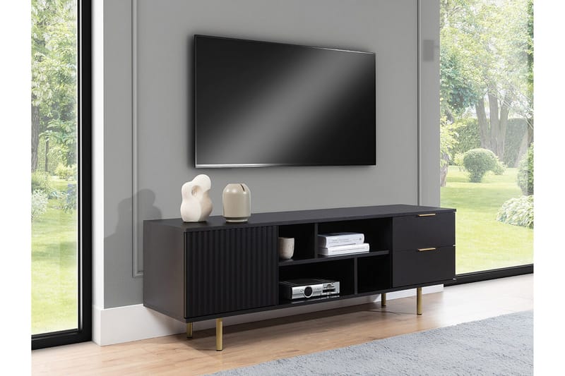 Staffin TV-benk 150 cm - Svart - Møbler - TV- & Mediamøbler - TV-skap
