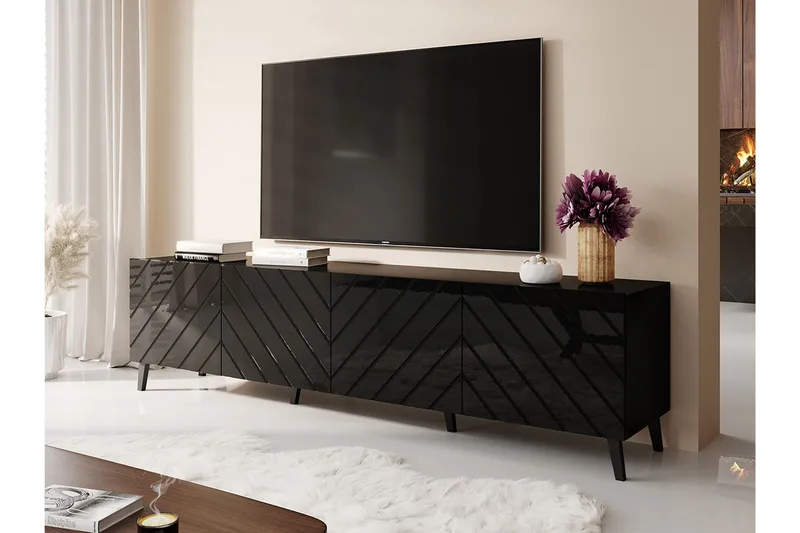 Strontian Tv-skåp 200 cm Scandinavian Choice Black - Møbler - TV- & Mediamøbler - TV-skap