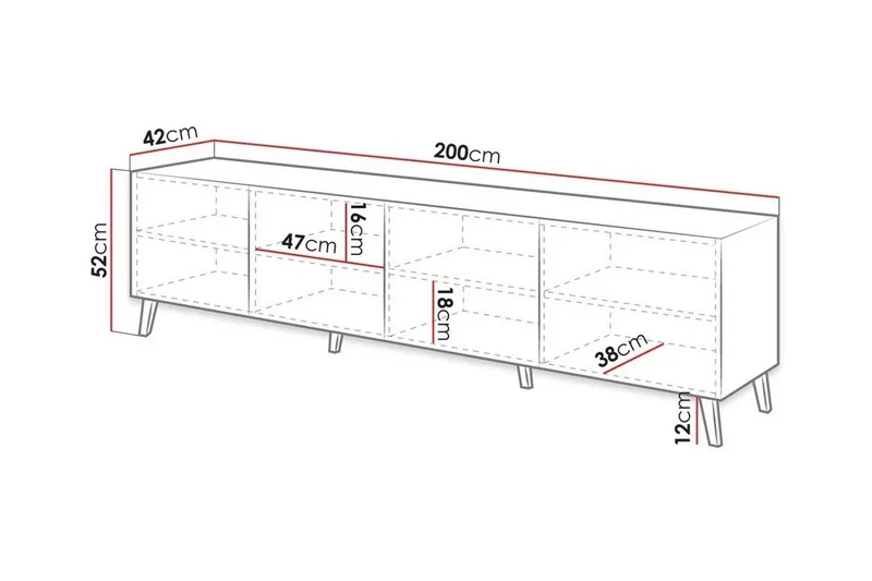 Strontian Tv-skåp 200 cm Scandinavian Choice Black - Møbler - TV- & Mediamøbler - TV-skap