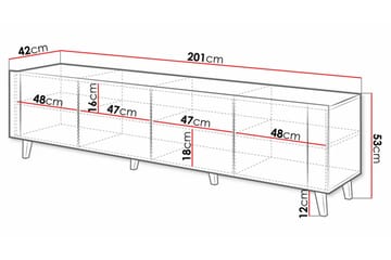 Strontian Tv-skåp 201 cm Scandinavian Choice Black - Møbler - TV- & Mediamøbler - TV-skap