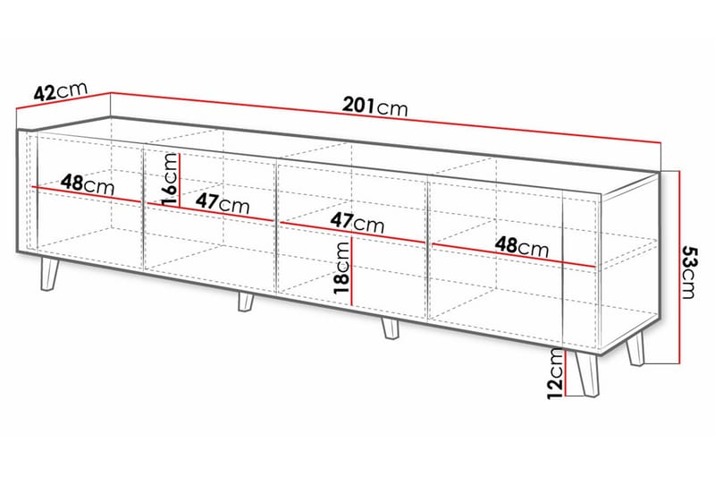 Strontian Tv-skåp 201 cm Scandinavian Choice Black - Møbler - TV- & Mediamøbler - TV-skap