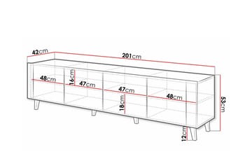 Strontian Tv-skåp 201 cm Scandinavian Choice White - Møbler - TV- & Mediamøbler - TV-skap