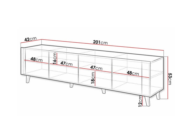 Strontian Tv-skåp 201 cm Scandinavian Choice White - Møbler - TV- & Mediamøbler - TV-skap